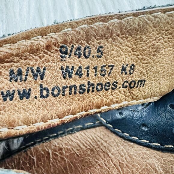 Boc Born Navy Blue Leather Slip on Earthy Boho Comfort Sandals - Size 9 EU40 - Picture 7 of 8